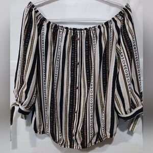 3x Striped Off-Shoulder Women's Top